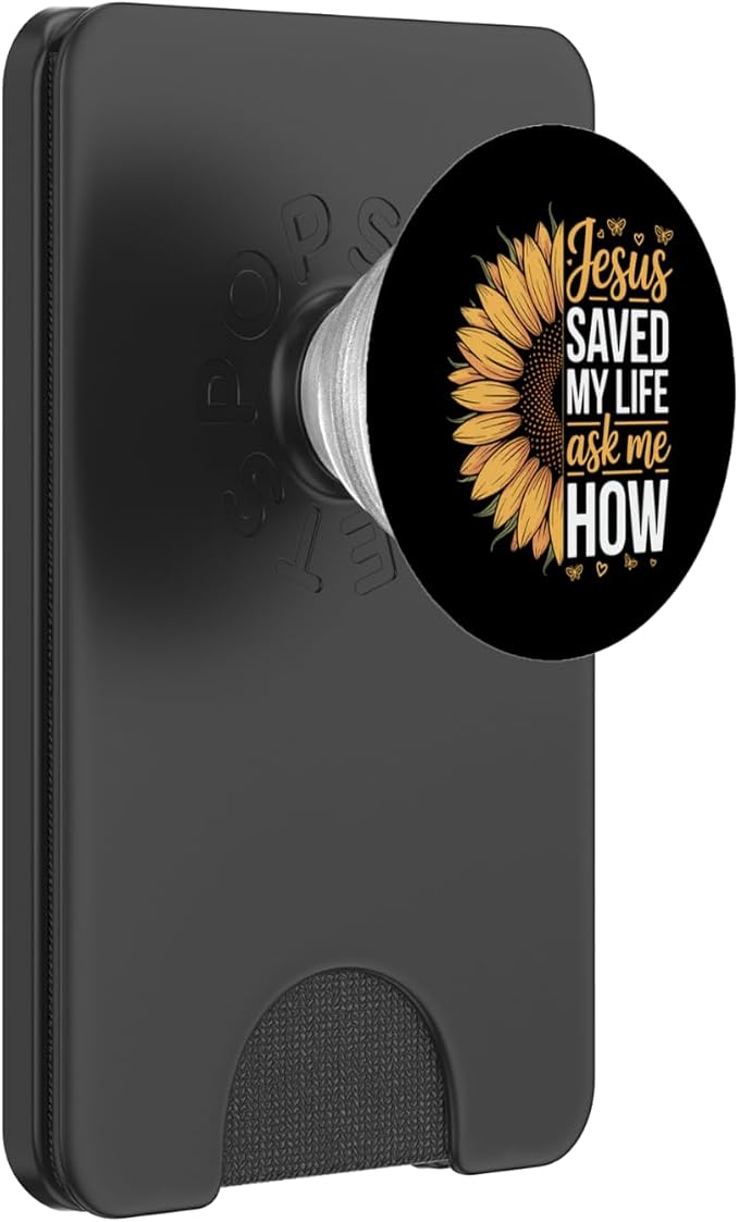 Jesus Saved My Life Ask Me How PopSockets PopWallet for MagSafe