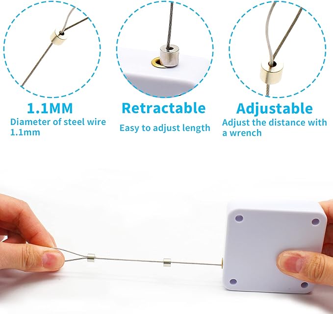 Rierdge 1000g Set of 2 Punch-Free Automatic Sensor Door Closer, Multifunctional Drawstring Auto Door Closer for Residential Commercial Bedroom Room Storm (White)
