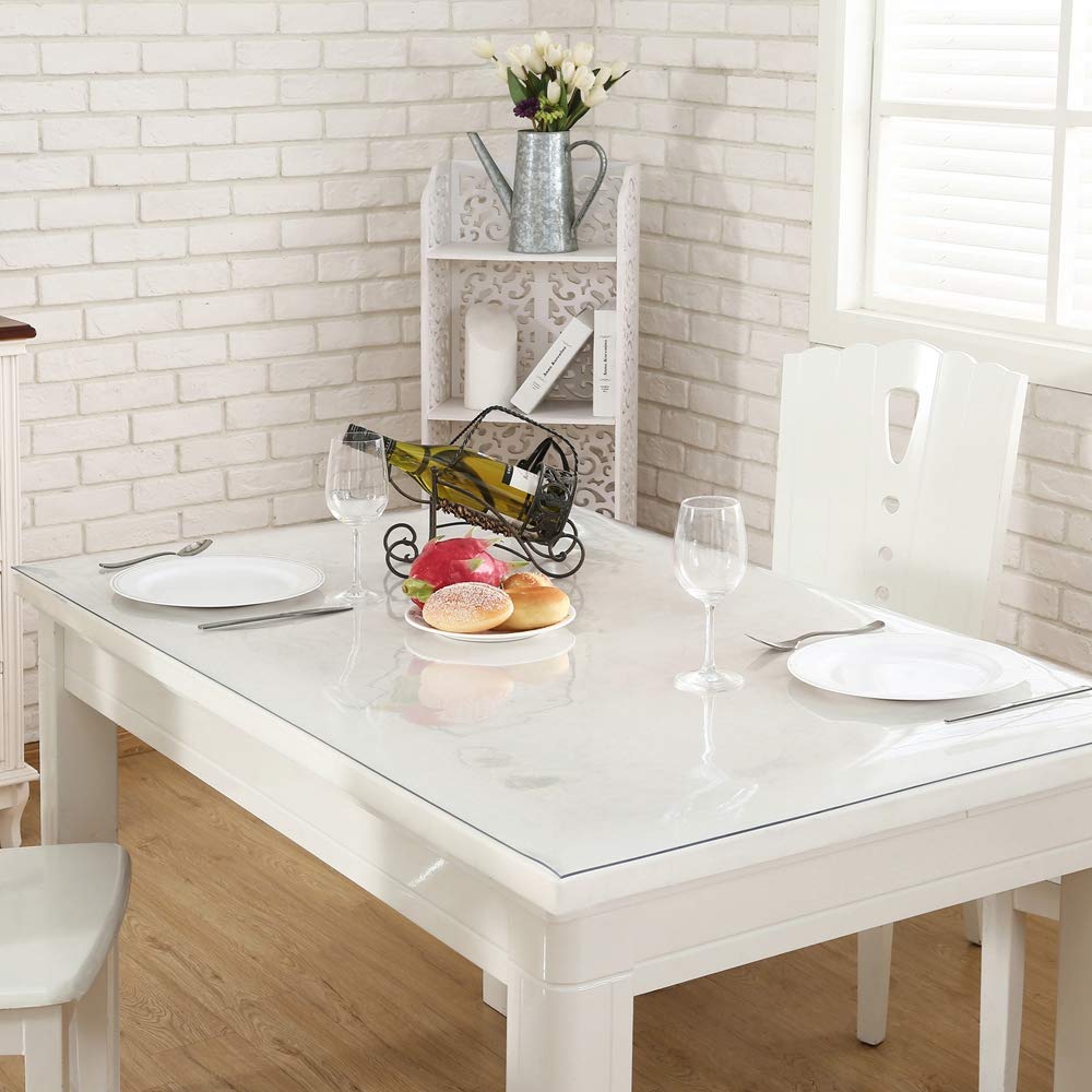 NECAUX Clear PVC Table Cover Protector 24 x 42 Inch 1.5mm Thick