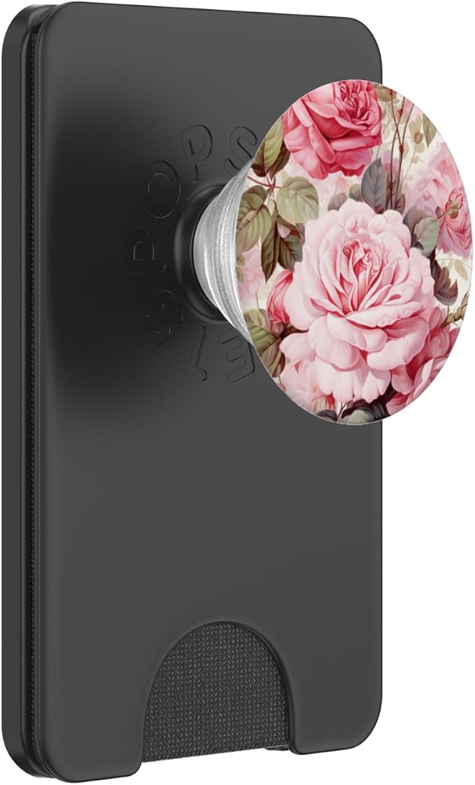Pink Roses Shabby Chic Floral PopSockets PopGrip for MagSafe