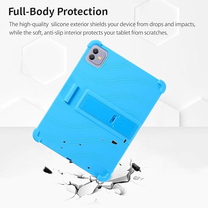 Case for Blackview Link 8 12.7-Inch Tablet – Shockproof Silicone Protective Cover with Kickstand Drop-Resistant Business Style (Black)