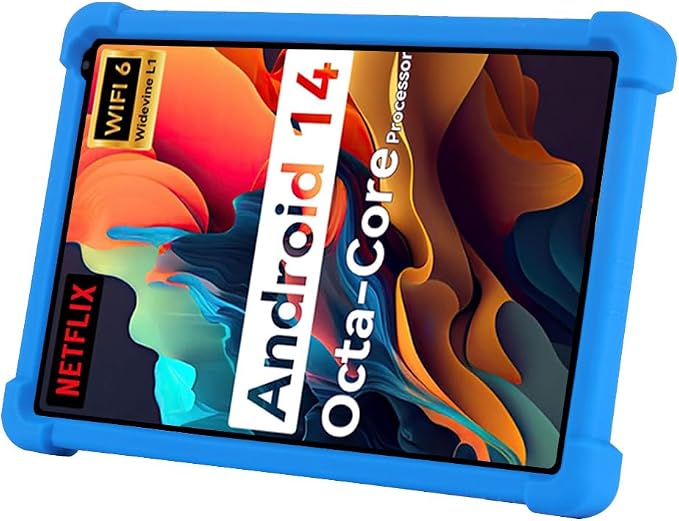 for Urao 10.1 inch Tablet Case Soft Silicone Cover Case with Kickstand for Urao 10.1'' C107 Tablet Blue