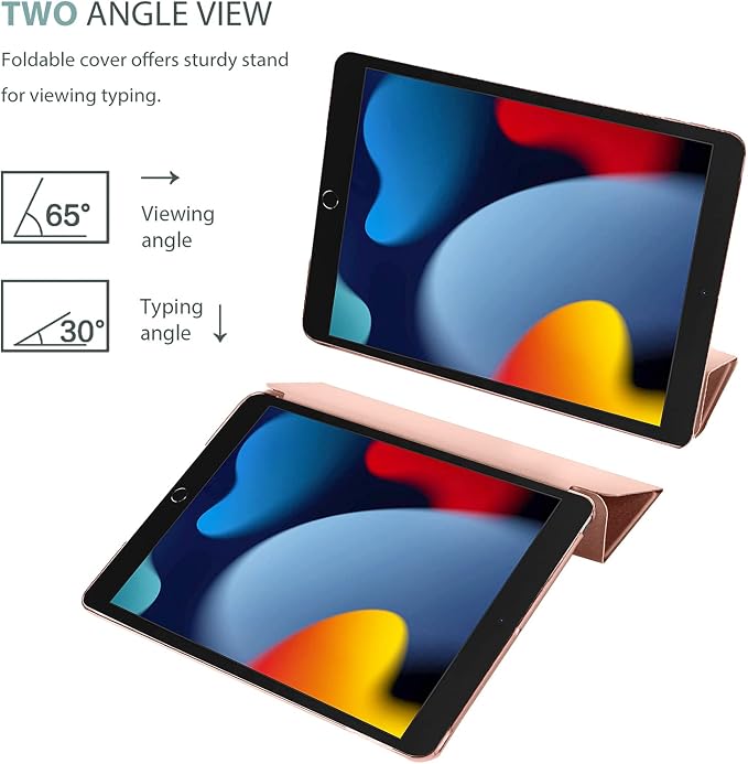 ProCase iPad 10.2 Case 2021 9th Gen/ 2020 8th Gen/ 2019 7th Gen Case with Tempered Glass Screen Protector Slim Stand Hard Shell Protective Smart Cover for 10.2” iPad 9th/8th/7th Generation -Black