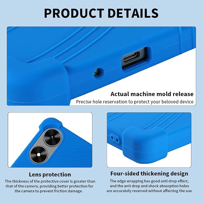 for SHARECLOUD P10_T Tablet CaseShockproof Lightweight Protective Silicone Adjustable Stand Cover for FIRYMID 1060C/Frameflow P10-A/Kairisy-P10A 10 inch Tablet (Black)