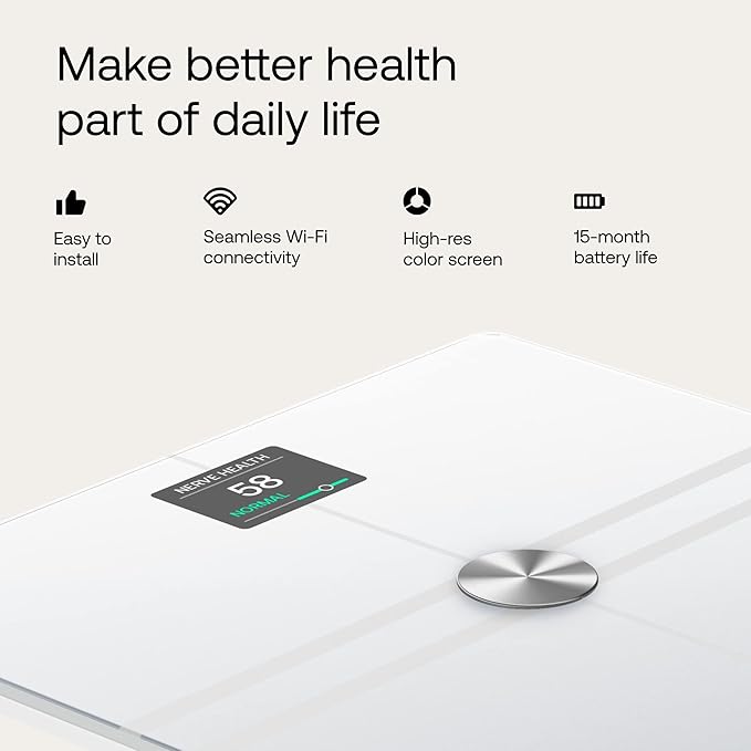 WITHINGS Body Comp WLAN Smart Scales with Full Body Analysis Including Fat Content, Muscle Mass, Bone Density, Visceral Fat, Digital Personal Scales/Body Fat Scales with Bluetooth