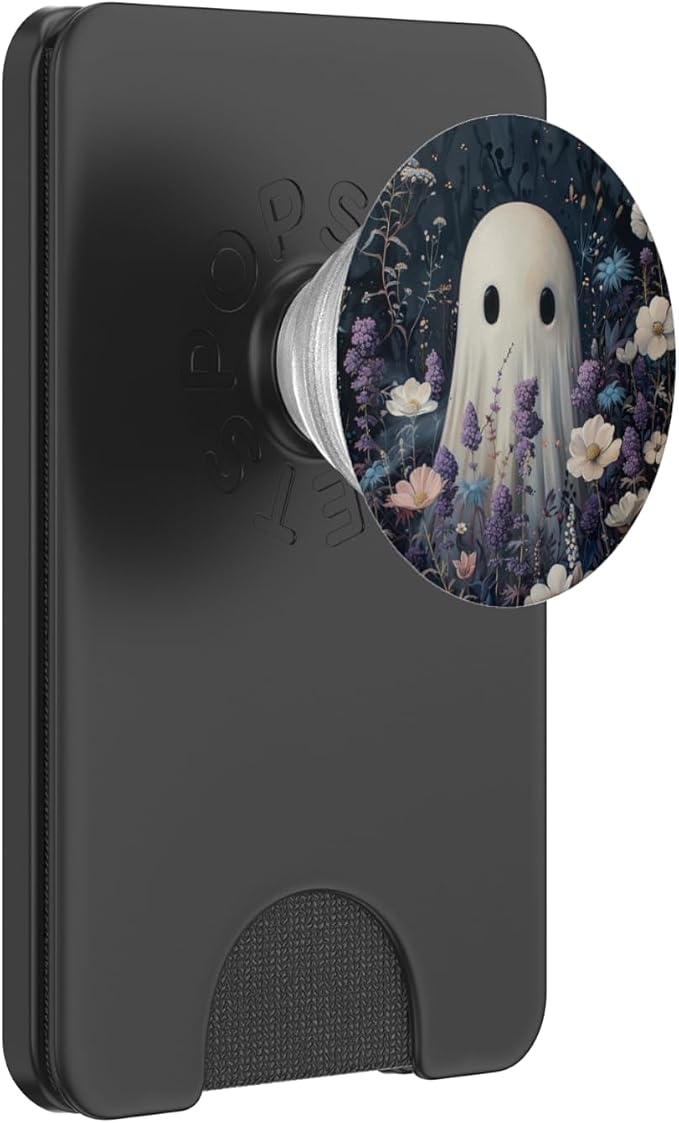Spooky Ghost Floral Purple Wildflower PopSockets Adhesive PopGrip
