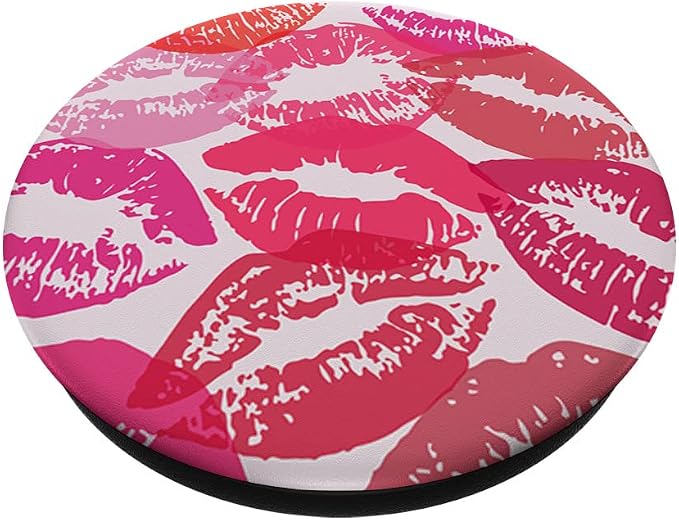 Coquette Aesthetic Pink Kisses Valentines Day Lips PopSockets Adhesive PopGrip