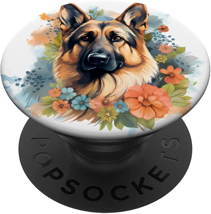 Colorful German Shepherdp Art Pet Dog Mom German Shepherd PopSockets Standard PopGrip