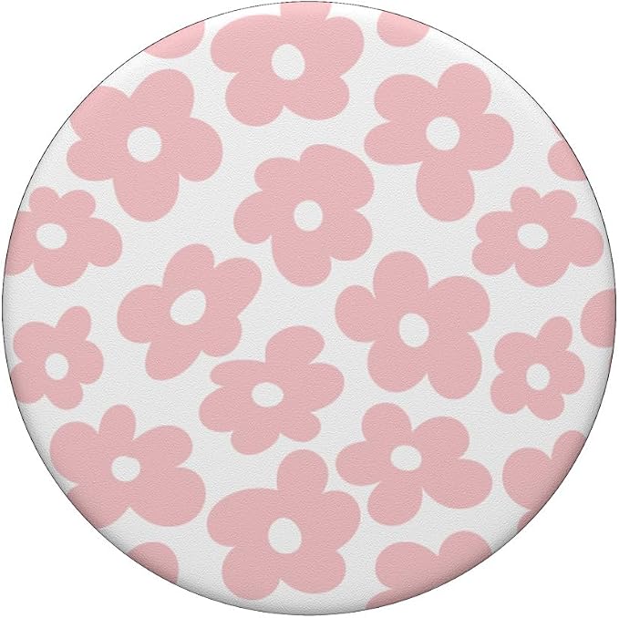 Aesthetic Pink Flowers Retro Daisy PopSockets Adhesive PopGrip