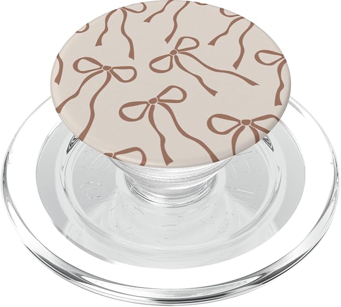 Aesthetic Orange Brown Ribbon Bow Mocha Mousse Color Bow PopSockets PopWallet for MagSafe