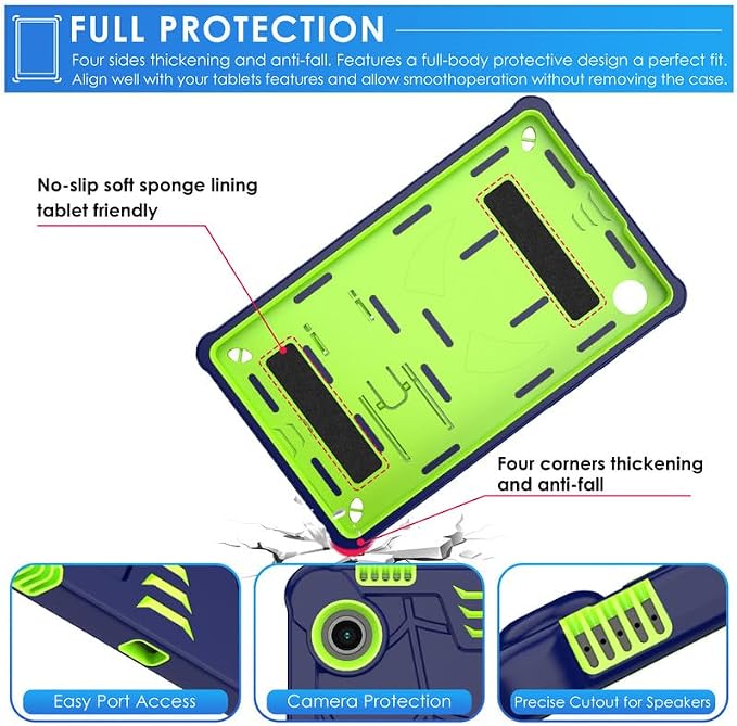 DETUOSI Case for Samsung Galaxy Tab A9 8.7 2023 Tablet (SM-X110/X115/X117) with Shoulder Strap3-Layers Hybrid Heavy Duty Full-Body Shockproof4-Angles Viewing Protective Cover
