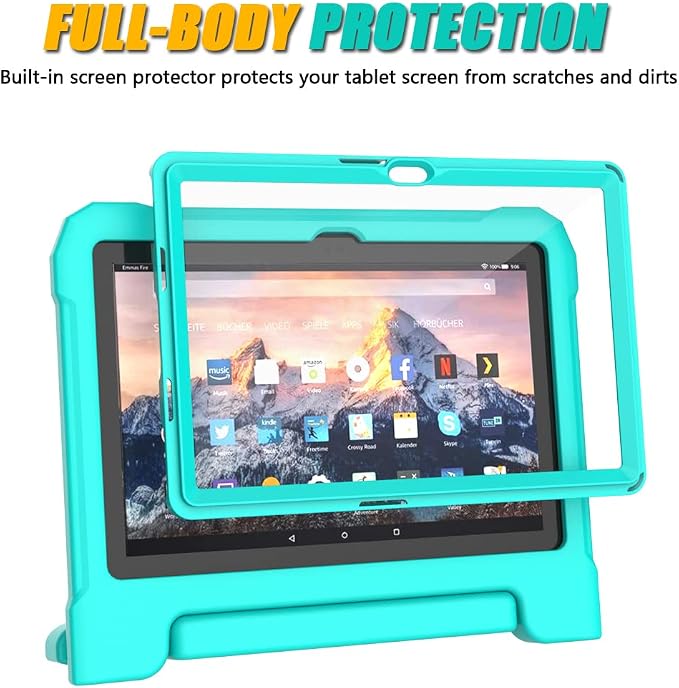 DJ&ampRPPQ Kids CaseEVA Strong Anti Drop is Suitable for 10 inch Tablet. Not Compatible with Ipad 10in Tablet Black