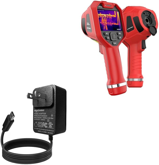 BoxWave Charger Compatible with Fotric 326F - Wall Charger Direct (15W) Rapid Charge Your Device with Built-in 3ft Cable
