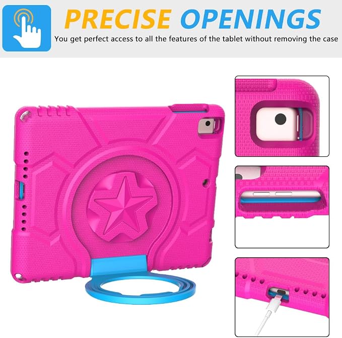 Kids Case for iPad 5th/6th Generation 9.7-inch 2017/2018 Release Lainergie iPad Air 2 Case with Screen Protector iPad Pro 9.7 Protective Cover Case Lightweight Shockproof with Handle Stand Black