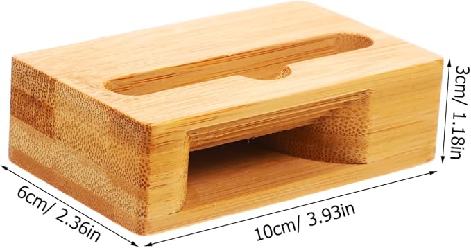 Angoily Wooden Phone Holder Desk Stand Bracket Echo Resonance Sound Amplifier