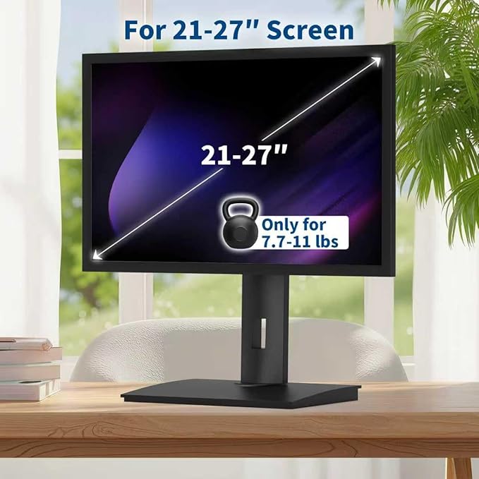 Vesa Monitor Stand with Spring-Adjustable Height, Swivel, Tilt, Rotation Vesa Stand, Compatible with Monitors Within 27 inch and Weighing Between 7.7-11lb (Black, Only for 7.7-11 lb Monitor)