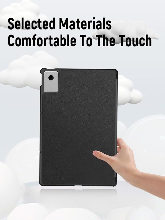 Case for Lenovo Idea Tab Plus 12.1 Inch Tablet 2025 (Black) | Scratch Resistant Leather Texture Cover with Trifold Stand Auto Sleep/Wake