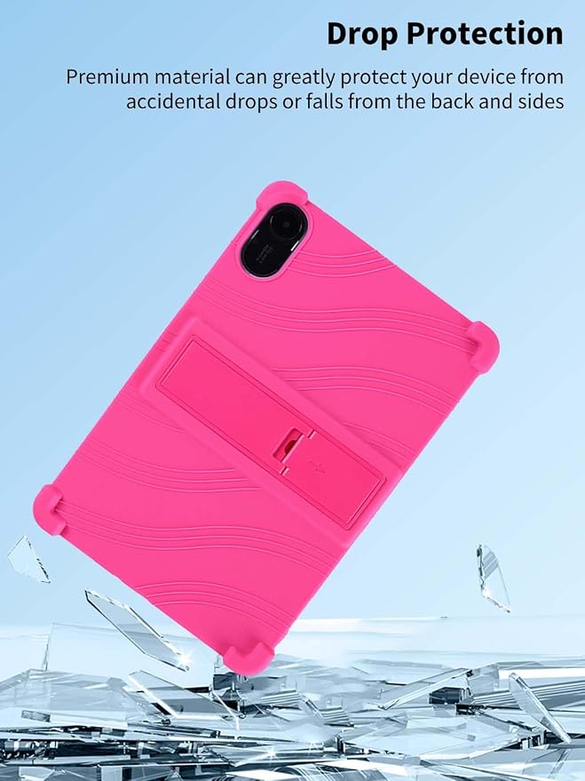 Case for Xiaomi Redmi Pad 2 Tablet 11inchNOUKAJU Tablet Protection CaseAdjustable BracketSoft SiliconeSilicone Protection Cover for Redmi Pad 2(Black)