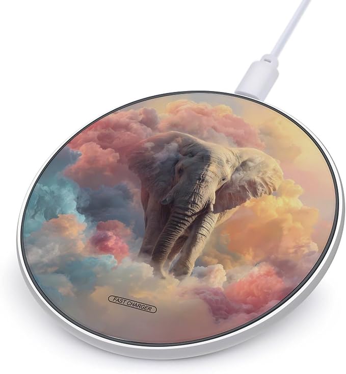 Elephant in The Clouds Wireless Charger Portable Charging Pad | LightweightAll Smartphone