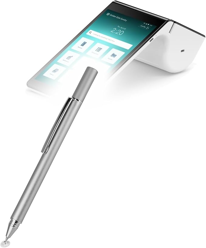 BoxWave Stylus Pen Compatible with Poynt Smart Terminal V2.0 - FineTouch Capacitive Stylus Super Precise Stylus Pen - Metallic Silver