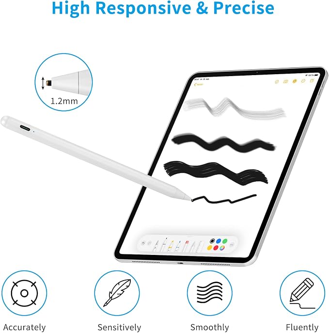 Stylus Pens for Amazon Kindle Fire 10 PencilActive Stylist Digital Pencil with 1.5mm High Sensitive Fine Tip Amazon Kindle Fire 11th Gen Pen Black