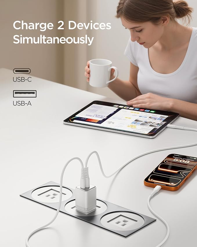 30W Fast Charger Dual Port USB C Wall Charger with Foldable Plug | for iPhone 17/16/15 Samsung S26/25/24 iPad 40% Smaller &amp Safer Nano Charger Block (Black 2 Pack)