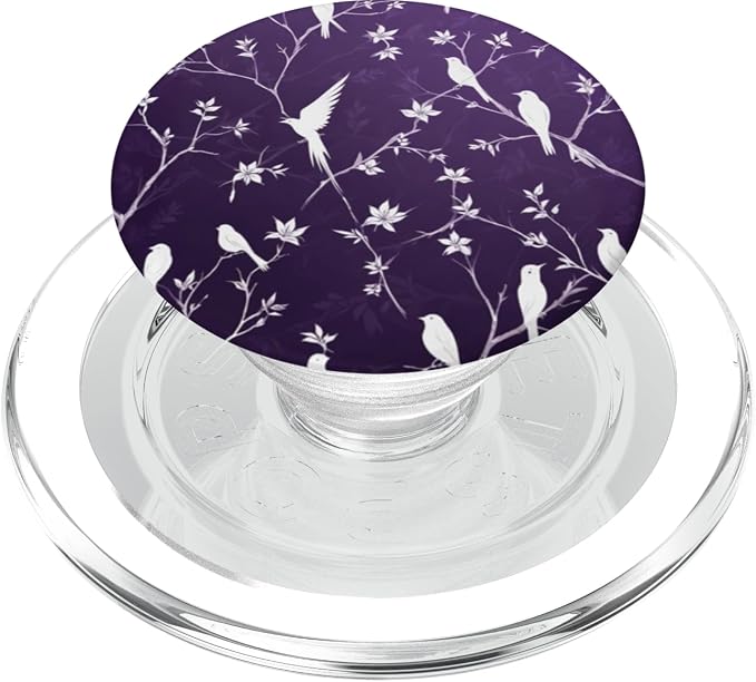 White Birds Purple PopSockets Adhesive PopGrip