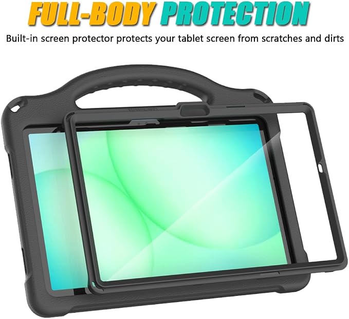 Kids Case for Samsung Galaxy Tab A11 Plus 2026 /A9 Plus 2023 11 inch Tablet | Sanyetral Galaxy Tab A11+/A9+ Case with Screen Protector Shockproof Handle Stand Protective Cover with Shoulder Strap -Bl