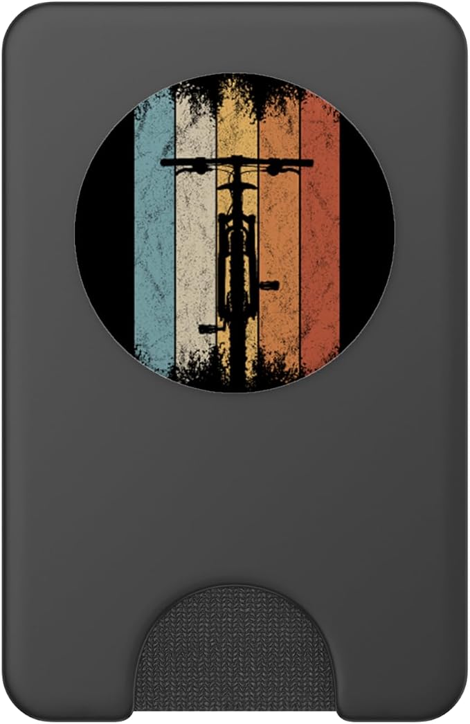 80s Retro Frontal MTB Bicycle Cycling Mountain Biking PopSockets Adhesive PopGrip