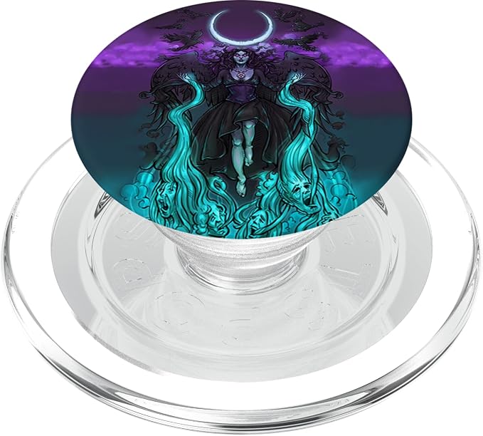 The Morrigan Death Tarot Card Gothic Pagan Witch Triple Moon PopSockets Adhesive PopGrip