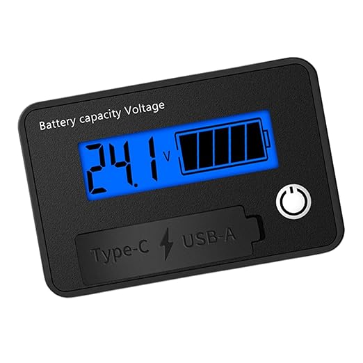 12V 24V Battery Capacity Indicators DC8-30V Leads Acid Lithium Voltages Tester Charging Levels Indicators Battery Capacity