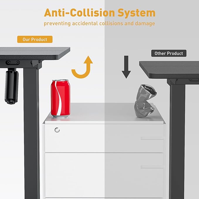48 x 24 Inch Electric Standing Desk Adjustable Height, Sit Stand Desk, Stand up Desk for Home Office, Computer Workstation (Spliced Desktop,Black)