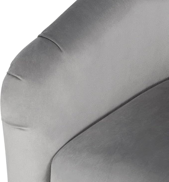 Yaheetech Barrel Chairs, Furry Accent Chairs with Soft Padded Armrest for Living Room Bedroom Waiting Room Office, Set of 2, Gray