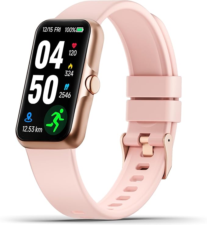 JYUAJOI Fitness Tracker with 24/7 Continuous Heart Rate, Blood Oxygen Monitor, Smart Watch with Sleep Monitor, IP68 Waterproof Activity Tracker Step Counter for Women Men (Pink)