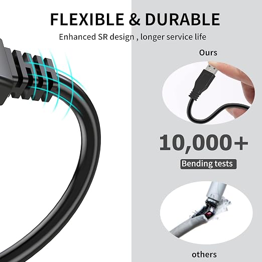 100ft Active USB 3.0 Extension Cable Male to Female USB Extender with 3 Signal Boosters SuperSpeed 5Gbps Data Cord (Micro USB Power Cable Included) for Webcams Printers VR Security Cameras
