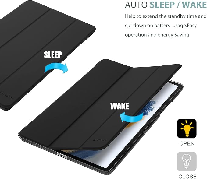 ProCase Smart Case for Galaxy Tab A8 10.5 Slim Stand Hard Back Shell Protective Smart Cover Case for Galaxy Tab A8 10.5 Inch 2022 SM-X200 X205 X207 -Black