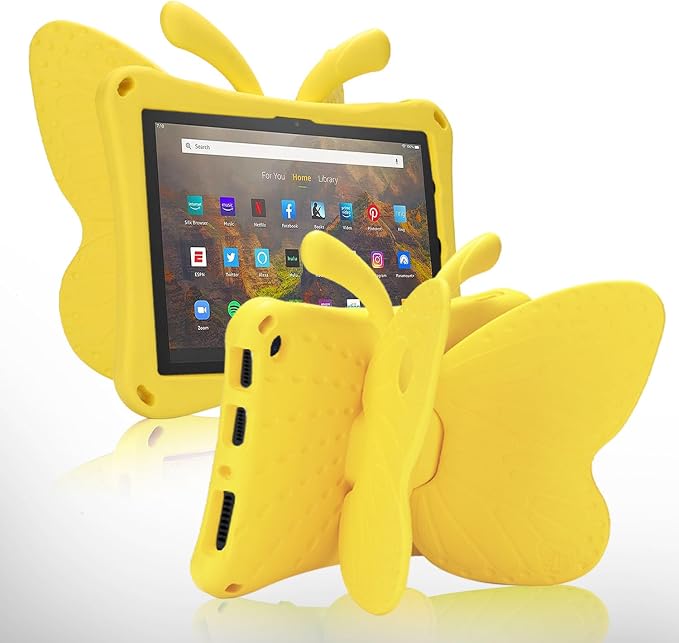 Simicoo Fire Max 11 Tablet 2023 Cute Butterfly Case with Stand for Kids Girl Light Weight EVA Rugged Shockproof Full Cover Kids Friendly Kids case for Fire Max 11(Blue)
