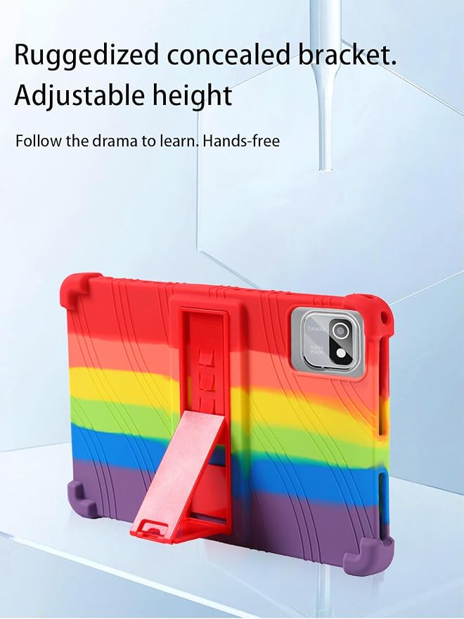 for tabtrust T10B-B Android 14 Gaming Tablet10.1 2.5K Ultra Clear Display Tablet Model CaseSoft Silicone Adjustable Stand Cover Lightweight Kids FriendlyBlack.