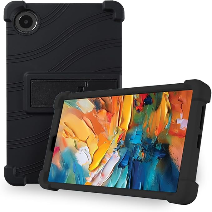 Case for TCL TAB 8 NXTPAPER 5G 8.7-Inch Tablet – Shockproof Silicone Protective Cover with Kickstand Drop-Resistant Business Style (Black)