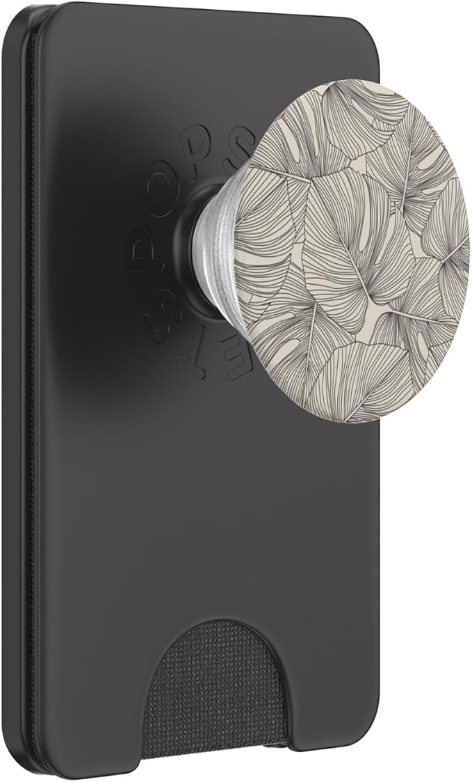 Modern Minimalist Neutral Tropical Monstera Leaf Design PopSockets Adhesive PopGrip