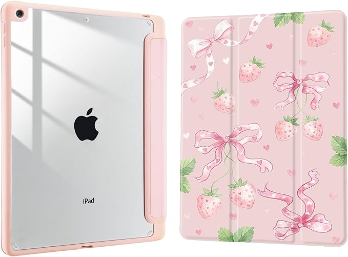 Joyland Brown Leopard Floral for iPad 6th/5th Generation 9.7 Inch 2018/2017Air 2/Air 1 CaseBuilt-in Pencil Holder with Shockproof Cover Transparent Back Shell Auto Wake/SleepBlack