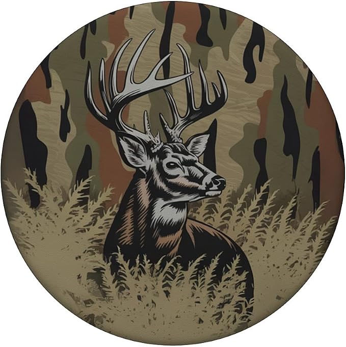 Aesthetic Whitetail Deer Bottomland Camo Deer Hunting Camo PopSockets PopGrip for MagSafe