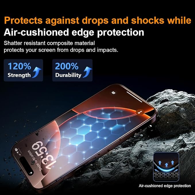 OneFish Screen Protector for iphone 13 Pro Max/14 Plus 9H Hardness HD Clarity Tempered Glass Film with Auto Dust-Elimination Bubble Free Easy Installation2Pack