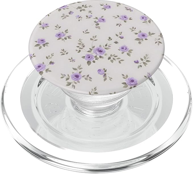 Cute Lavender Rose Pattern Floral PopSockets PopGrip for MagSafe