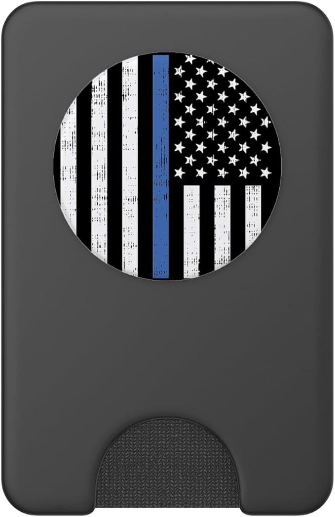 Thin Blue Line US Flag Police Officer Law Enforcement Gift PopSockets Adhesive PopGrip