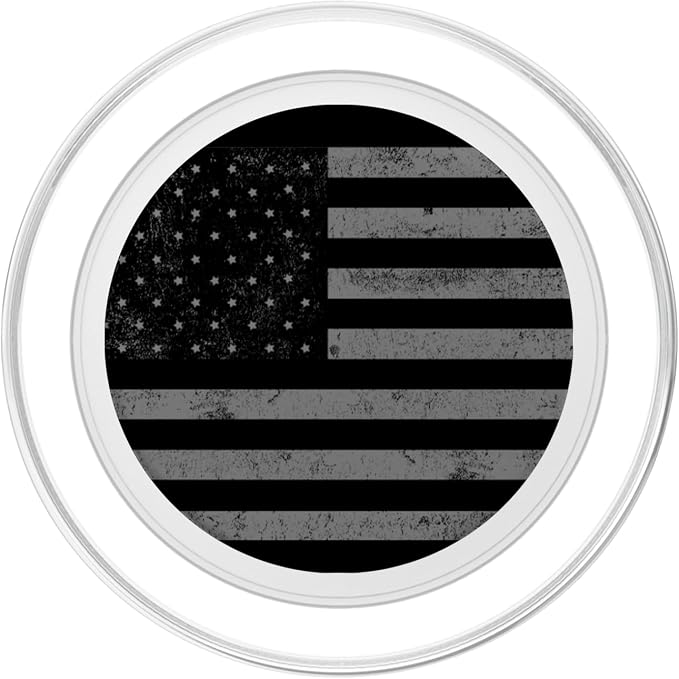 Grey US American Flag Cool Vintage Ensign Patriot Gift PopSockets Adhesive PopGrip