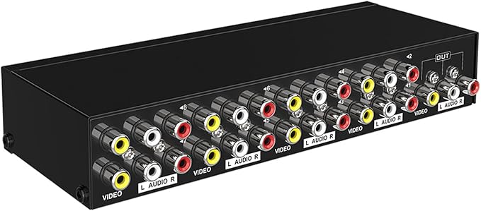 Manual 8Way Video Signals Switcher Box 8in 1Out Video Vid Switching Box Switcher Easy Switching Device Source Management