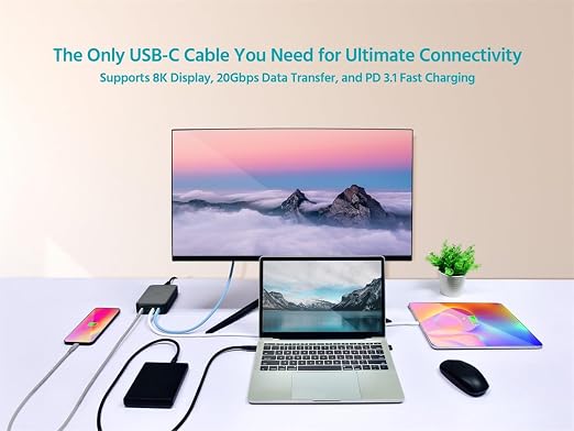 Monoprice USB4 Gen 2 Silicone Cable 6ft Black