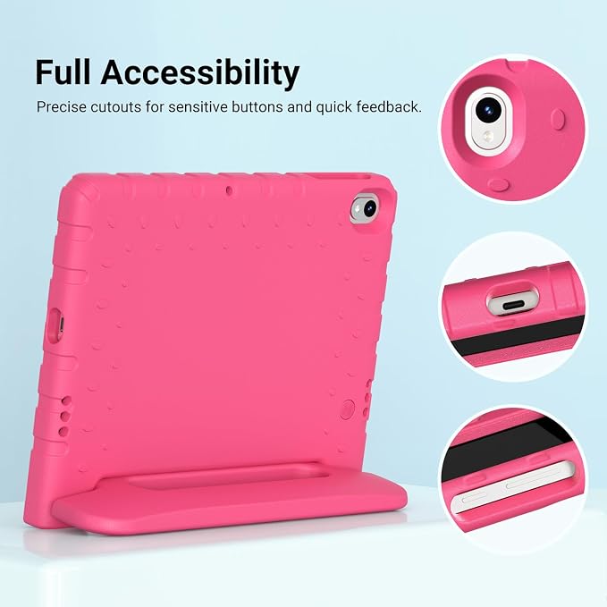 Kids Case for Onn 10.1 Tablet 2024 Gen 4(Model:100135925) ShockproofBlack | Lightweight EVA Foam Foldable Handle Stand Precise Cutouts Kid-Friendly For Daily Use