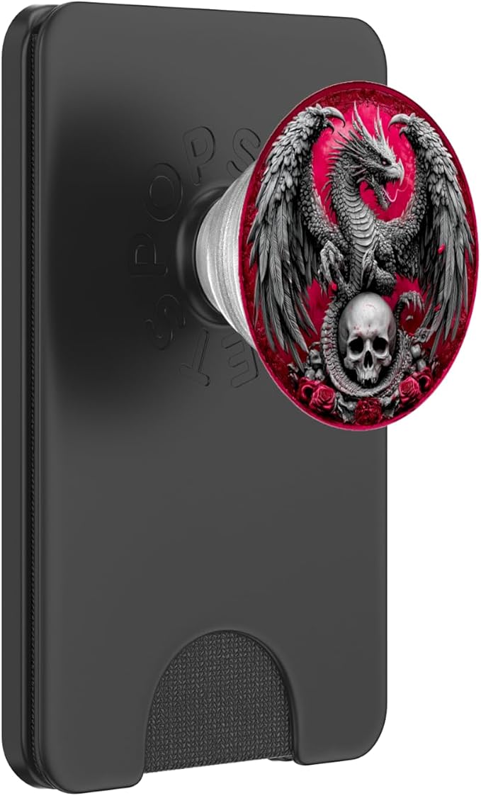 Gothic Dragon on Skull Fantasy PopSockets PopGrip for MagSafe